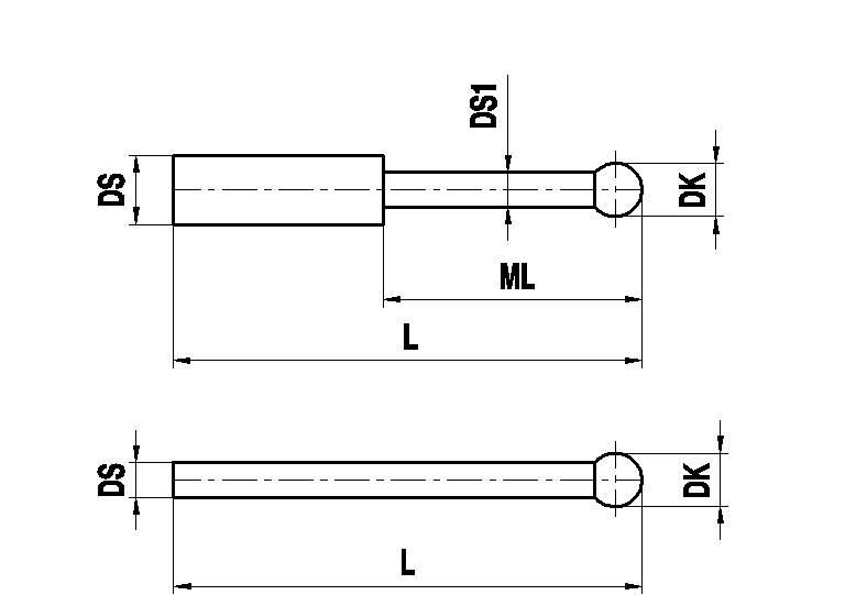 щуп для держателя, рубиновый шарик Ø0.4 мм, стержень из карбида вольфрама, L 15.4 мм , ML 2.5 мм, для систем ZEISS A-5555-2411